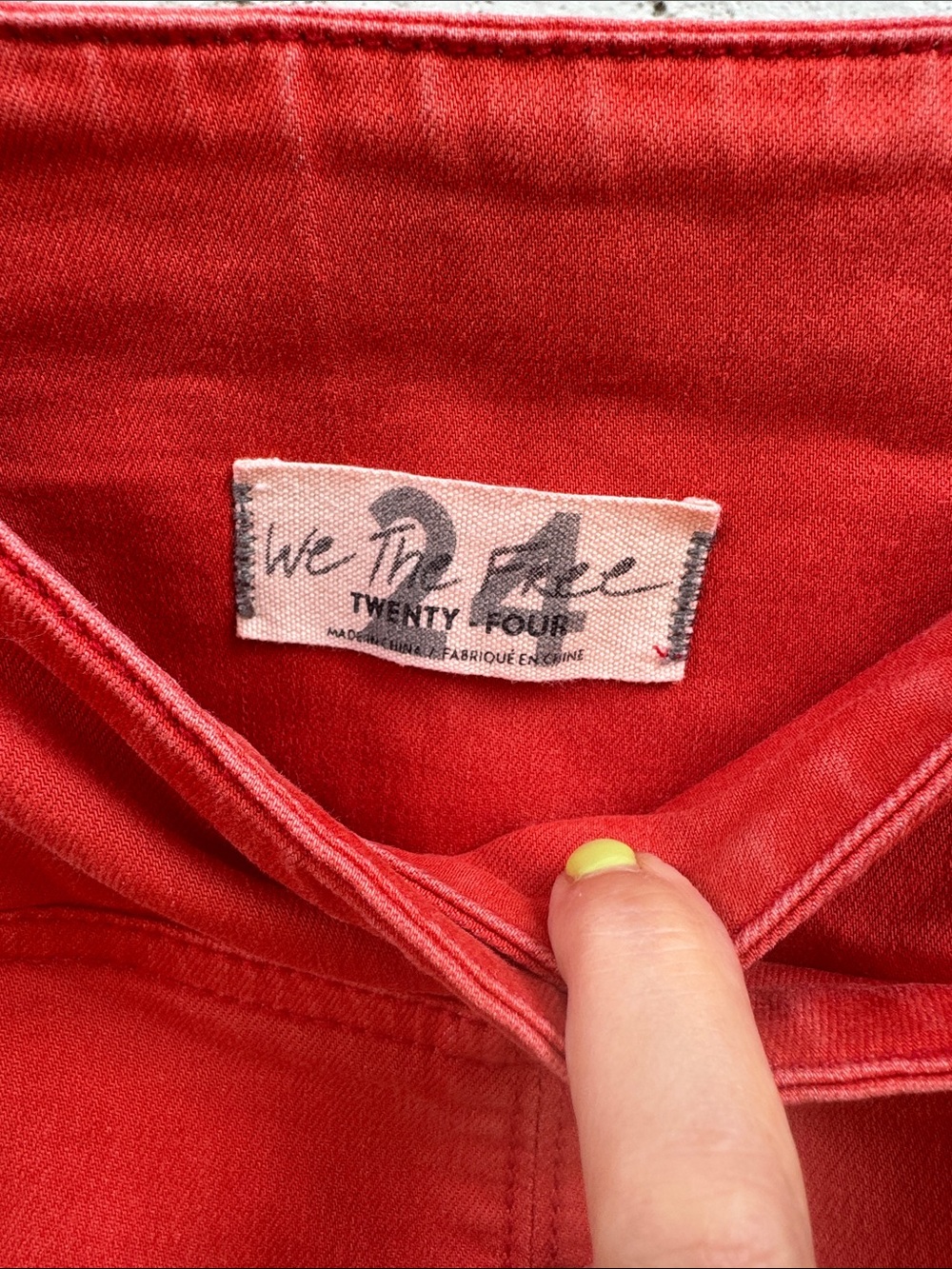 Free People We The Free Pull-On Flare Jeans Coral Red Orange Size 24 - Picture 9 of 14